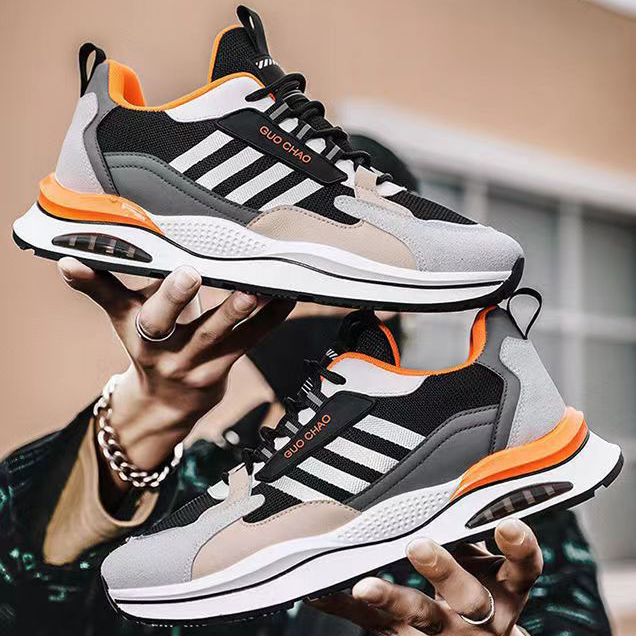 Giày Thể Thao Nam MENDO - Giày Sneaker Màu Đen Viền Xám - Xám, Giày Thể Thao Unisex Dễ Phối Đồ - G5256