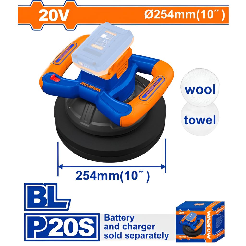 MÁY ĐÁNH BÓNG DÙNG PIN 20V- 254MM (KHÔNG CHỔI THAN) WADFOW WHL352541 - HÀNG CHÍNH HÃNG