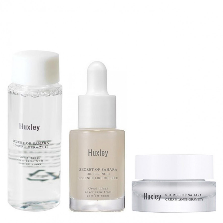 Bộ 3 Sản Phẩm Chống Lão Hóa Da Huxley Mini (Huxley Toner; Extract It, Huxley Essence; Oil Like, Huxley Cream; Anti Gravity)