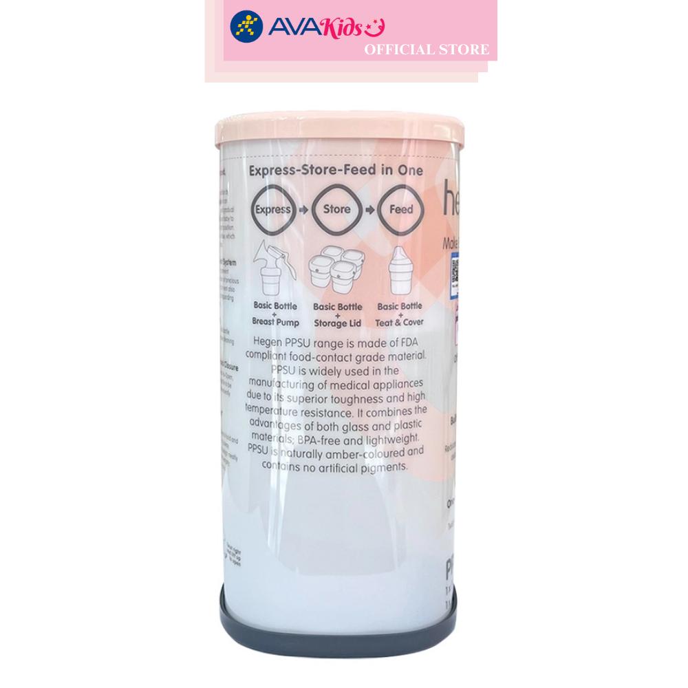 Bình sữa nhựa PPSU Hegen cổ rộng 240 ml (3 – 6 tháng)