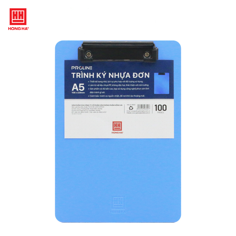 Trình ký nhựa đơn A5 Hồng Hà - 6692