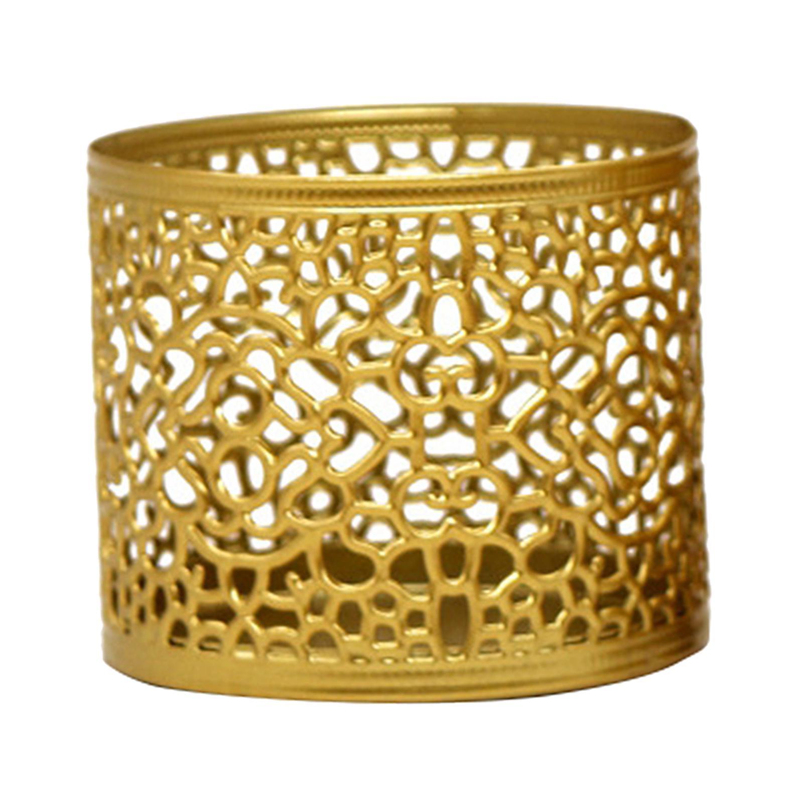 Tabletop Iron Candle Holder Stand Hollow Candlestick Holder Ornament