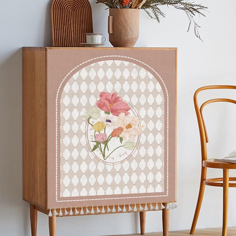 Rèm Cửa Khóa Dán Chống Bụi Phong Cách Retro Dành Cho Trang Trí Nhà Cửa