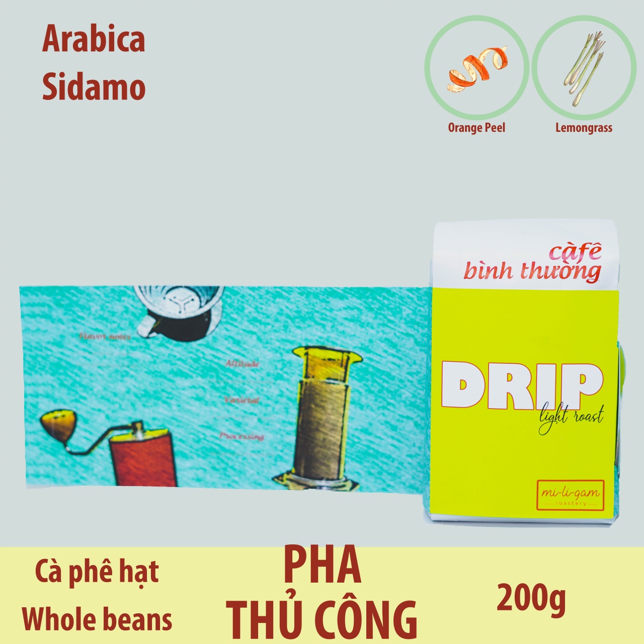 Arabica Sidamo / Cà Phê Hạt - 200g | mi-li-gam roastery #miligam cà phê rang xay pha pour over / cold brew / moka pot