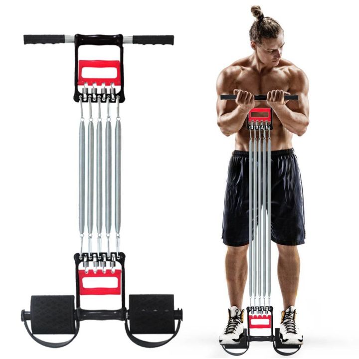 Dây kéo tập gym 5 Lò Xo titan Có Tay Cầm Và Bàn Đạp Chân - Dụng Cụ Tập Gym - Hàng chính hãng