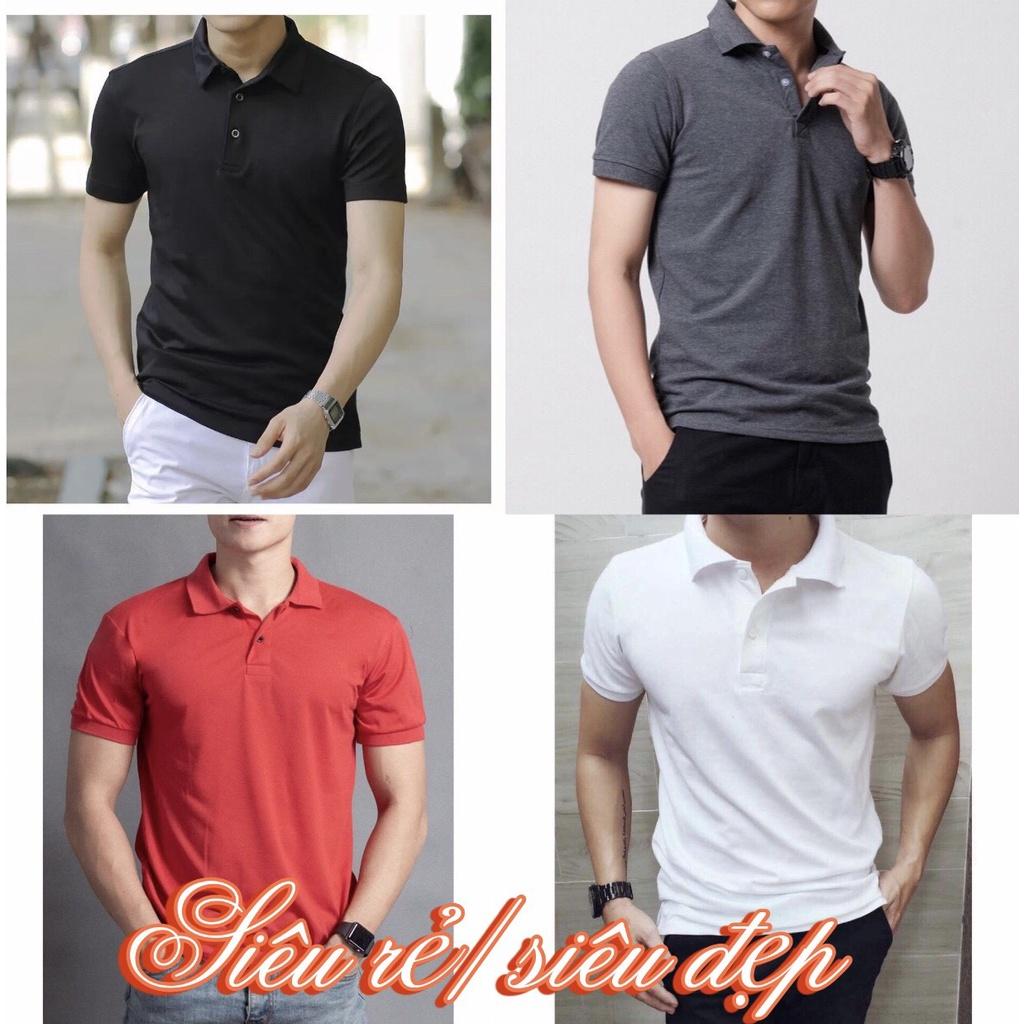 Áo Thun Có Cổ Nam Polo Nhiều Màu Vải Cá Sấu 4 Chiều Không Xù Lông
