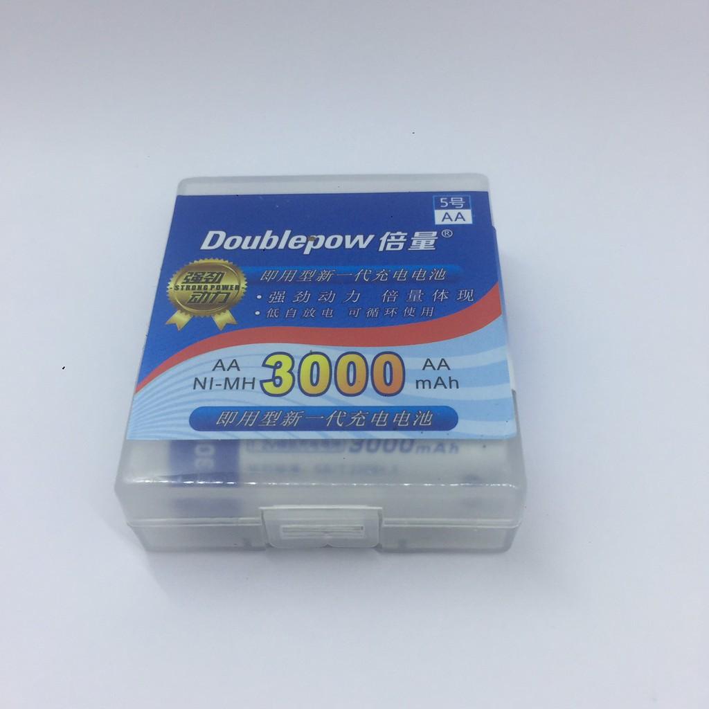 Pin sạc AA dung lượng thực 3000mAh Dowblepow 4 viên kèm hộp