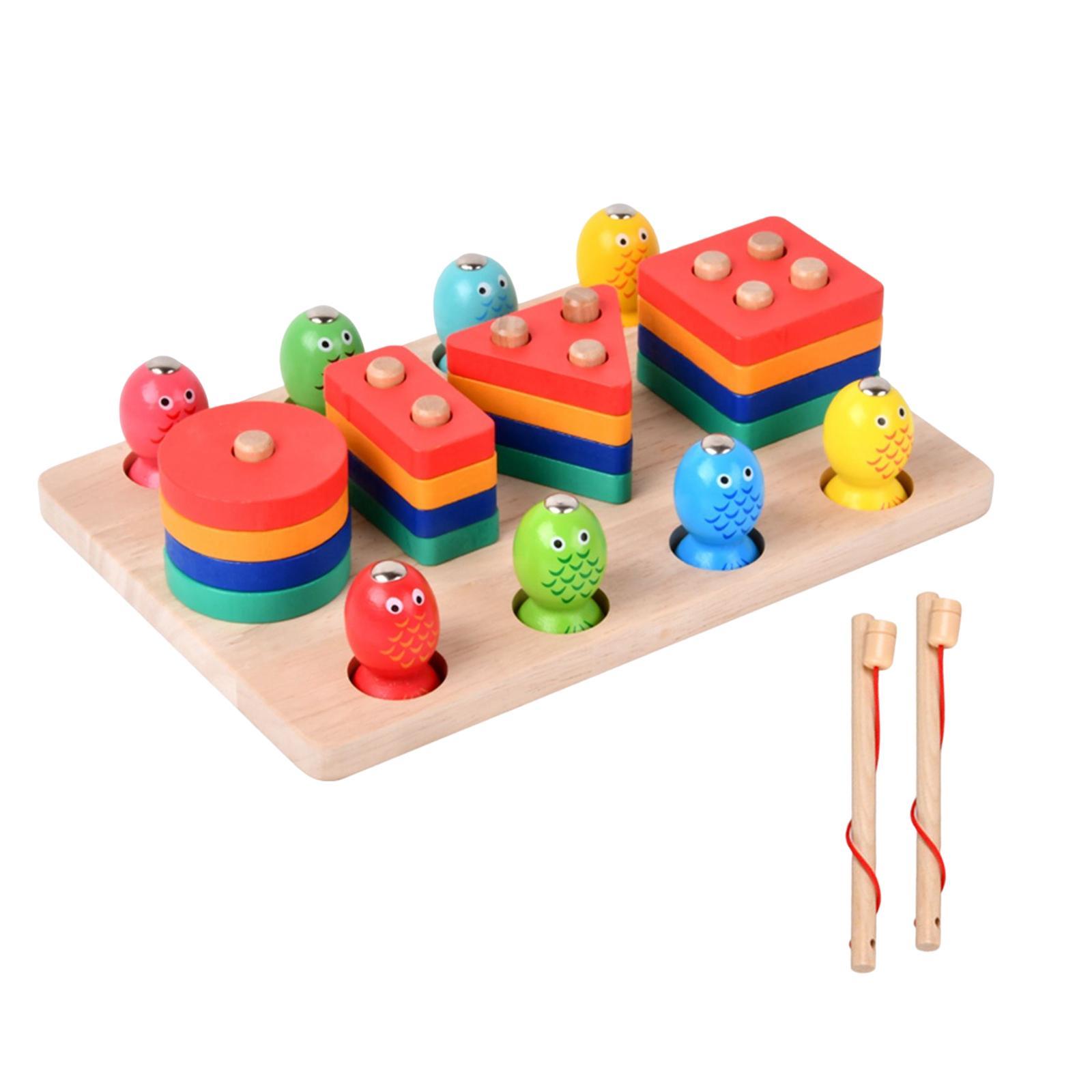 Wooden Sorter Stacking Toy Develop Fine Motor Skill for Toddlers Kids