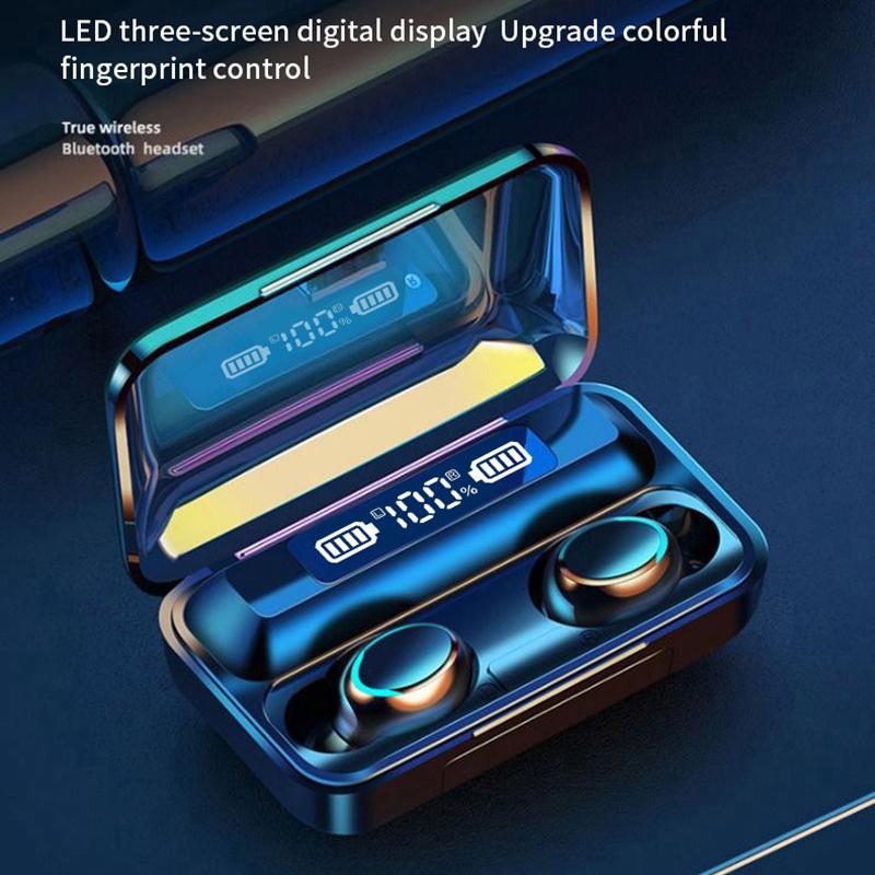 TWS Bluetooth 5.0 9D Stereo Tai Nghe Nhét Tai Tai Nghe Không Dây Thể Thao Chơi Game Chống Nước Tai Nghe 2200MAh Sạc Hộp Có Mic