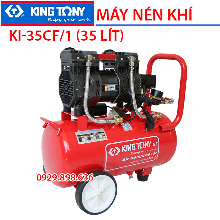 Máy nén khí không dầu tốc nhanh KI-35C - Lên hơi siêu khỏe- 100% Dây đồng