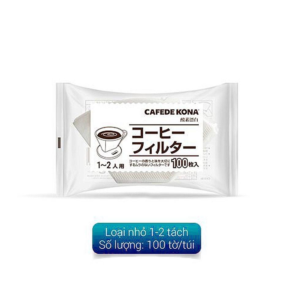 Bịch 100 tờ giấy lọc cà phê nón cụt cho phễu Kalita & máy pha tự động
