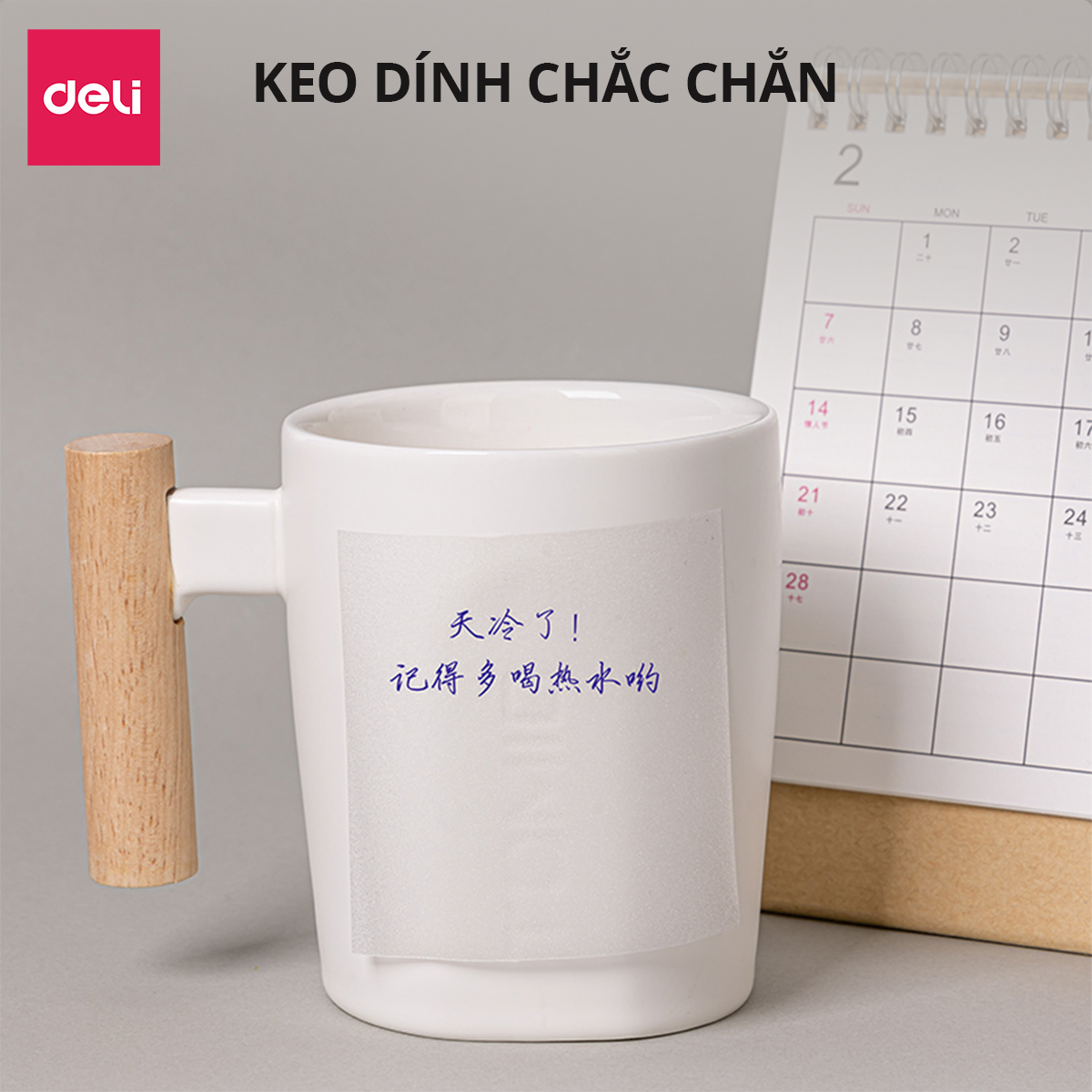 Set 50 giấy note Deli trong suốt chống nước giấy ghi nhớ ghi chú có keo dính chắc chắn cho học sinh văn phòng tiện lợi