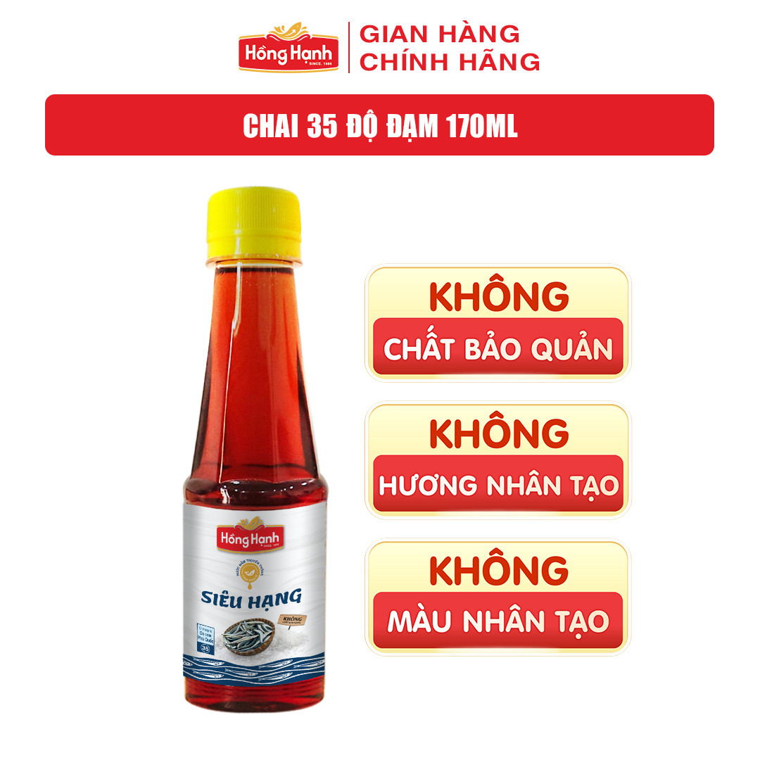 [HÀNG TẶNG KHÔNG BÁN] Nước mắm truyền thống Phú Quốc Hồng Hạnh Siêu Hạng 35 độ đạm dung tích 170ML