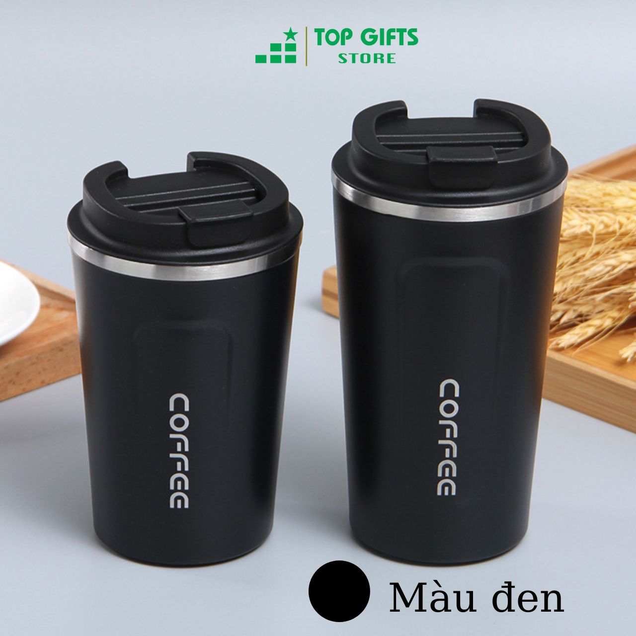 Cốc giữ nhiệt COFFEE khắc tên L5026 - 5 màu dung tích 380ml-510ml