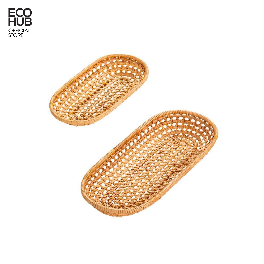 Khay mây đựng bánh mì, khay mây Oval, Hàng thủ công (2 Size)