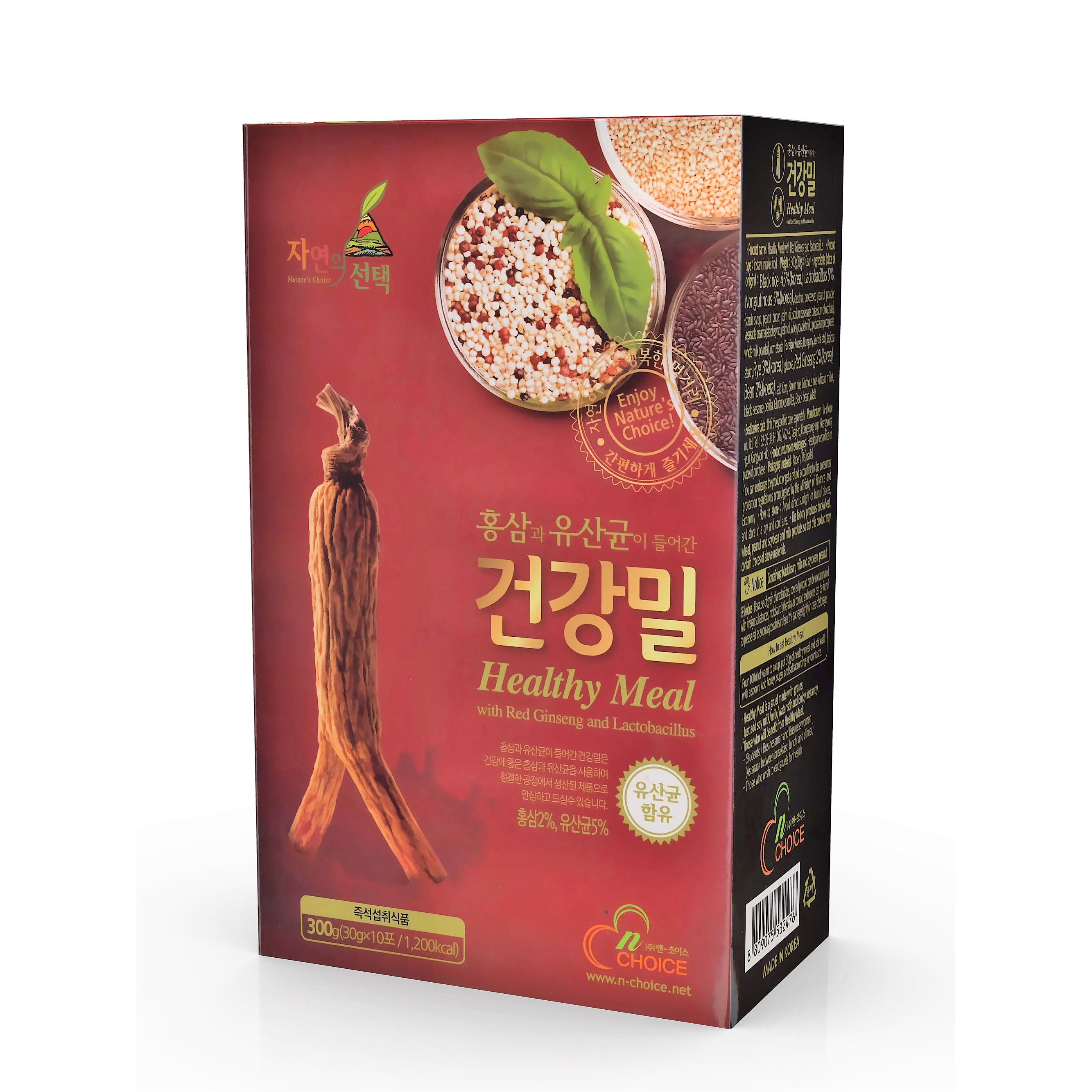 Bột ngũ cốc Hàn Quốc N-Choice Hồng Sâm 300g - hộp 10 gói x 30g/gói