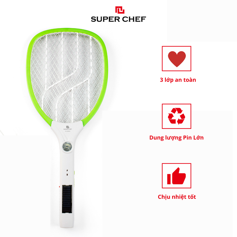 Vợt muỗi sạc điện Super Chef Pin Lithium 4V 1200mah