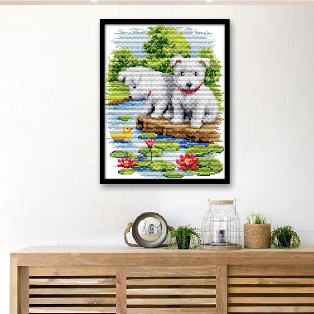 Stamped & Counted Cross Stitch Kits - Cute Dog 11ct
