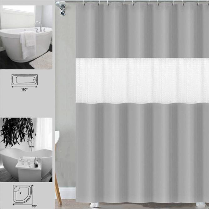 Rèm phòng tắm cao cấp 3D PEVA 180x200cm - Xám - HanruiOffical