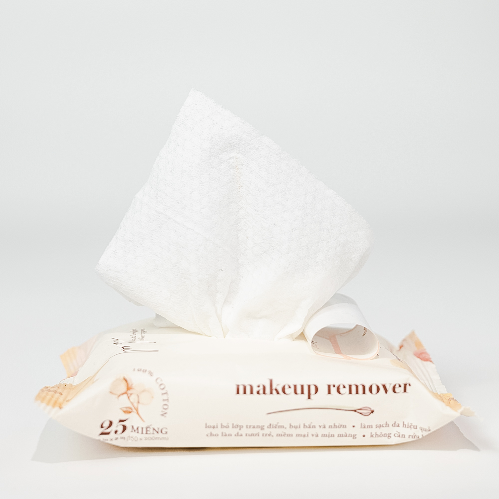 Khăn giấy ướt tẩy trang Makeup Remover Ecowipes gói 25 tờ làm sạch lớp trang điểm nhanh chóng