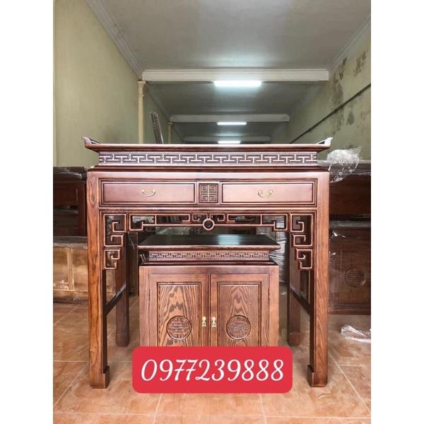 Bàn thờ gỗ sồi màu cánh gián 127cm