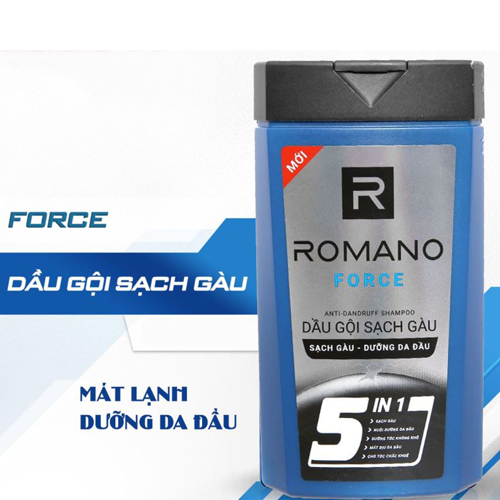 Dầu gội cao cấp Romano Force Antidandruff mạnh mẽ tự tin và ngăn gàu trở lại 180gr