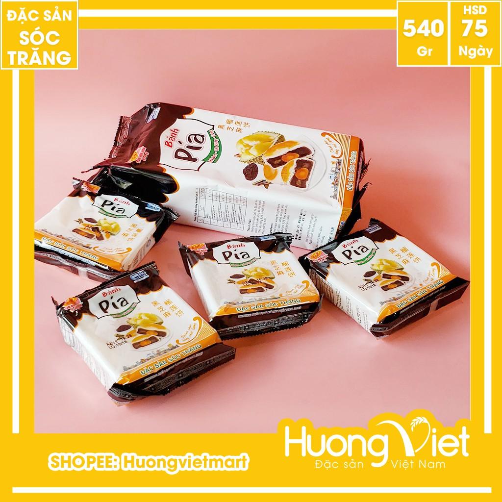 Bánh pía mè đen sầu riêng trứng muối 540g, bánh pía Sóc Trăng Tân Huê Viên túi gồm 4 bánh bao bì riêng biệt