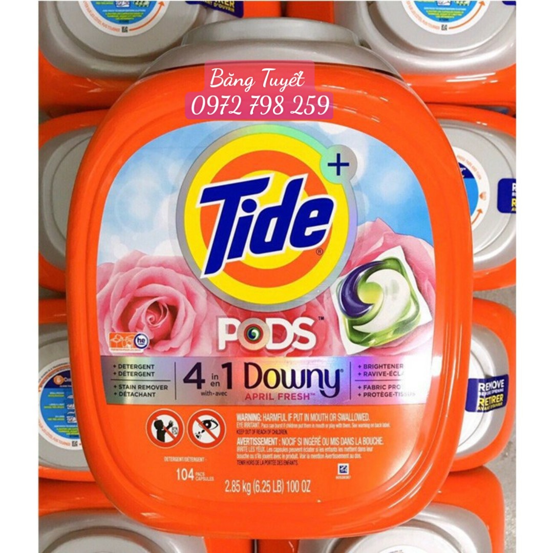 VIÊN GIẶT TIDE PODS 4IN1 DOWNY HỘP 104 VIÊN CỦA MỸ 