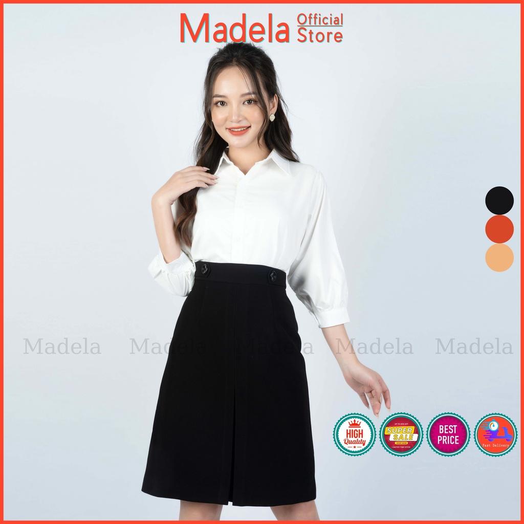 Chân Váy dài Chữ A Xẻ trước Madela Phong cách thanh lịch ,Váy dài chữ A midi kiểu dáng basic công Sở , chất vải dày dặn có nhiều màu lựa chọn - CVLD06