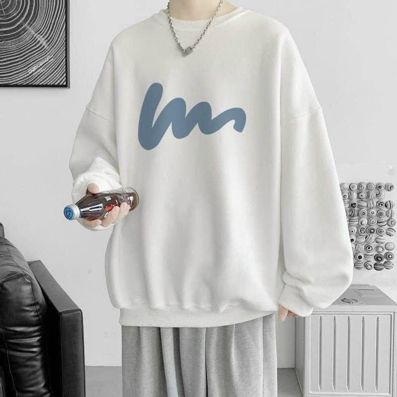 Áo thun tay dài cổ tròn unisex nam nữ,Áo sweater nỉ form rộng thích hợp mặc cặp thời trang thu đông phong cách Hàn