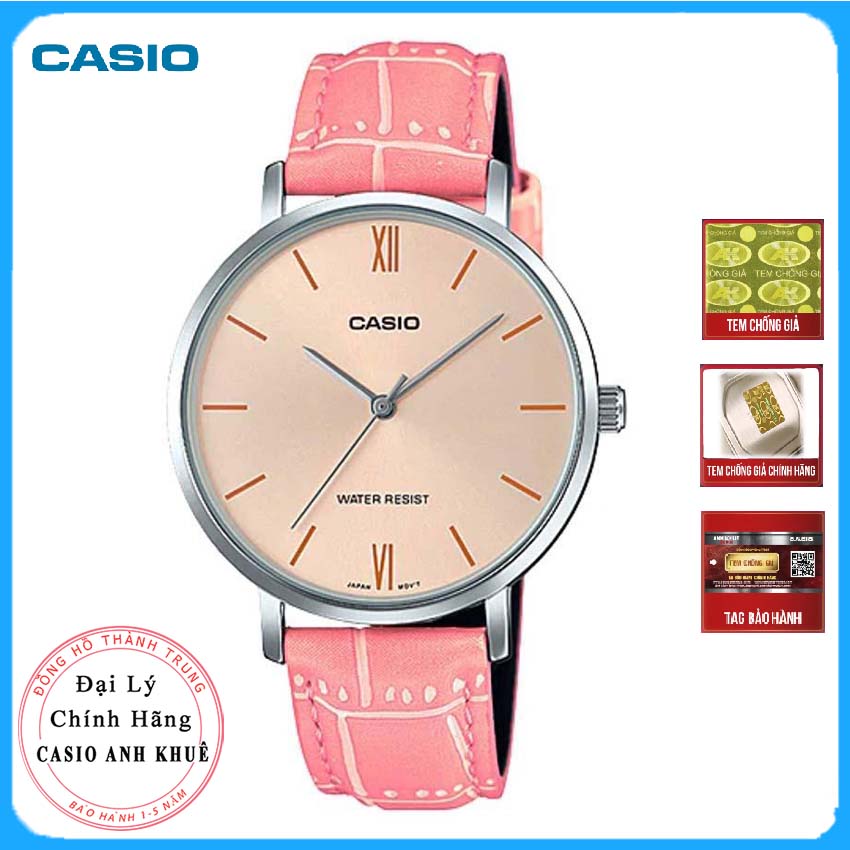 Đồng hồ Casio nữ dây da LTP-VT01L-4BUDF (34mm)