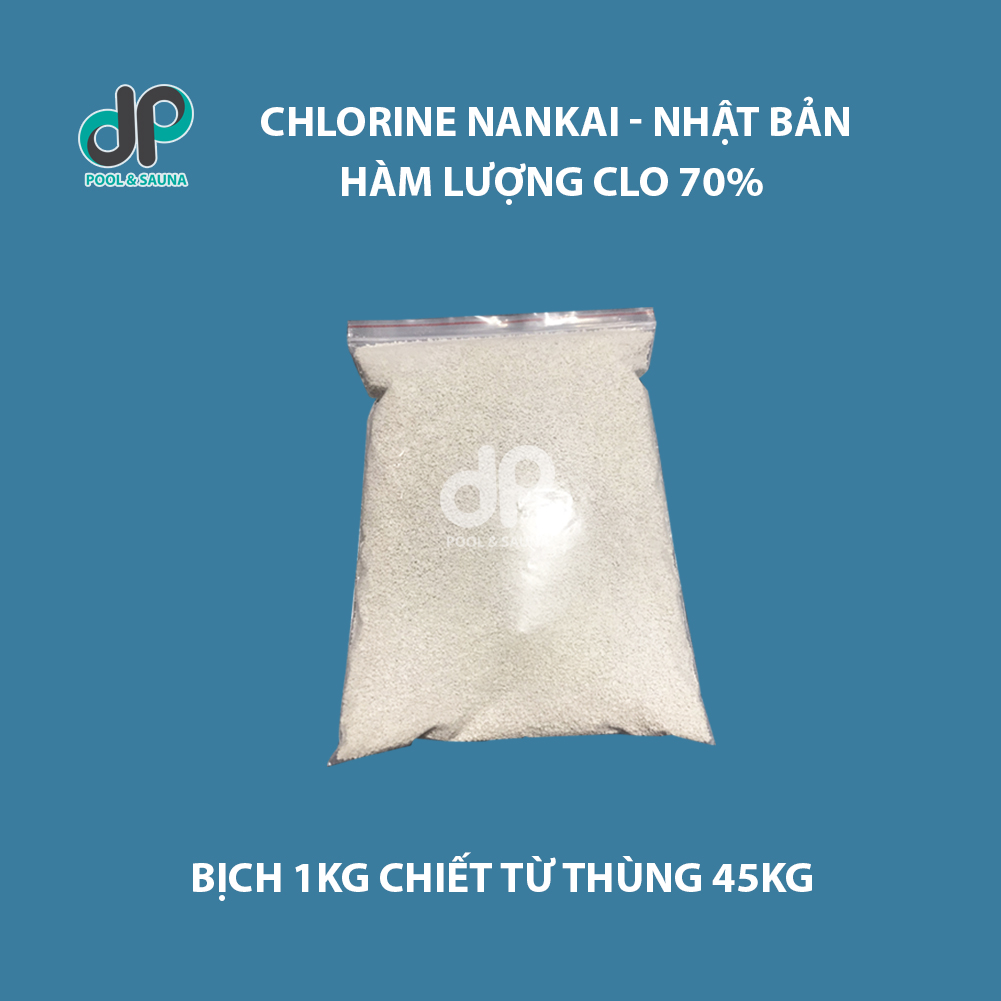 Chlorine Nankai Nhật 70%, 1kg clorin nankai Nhật - Xử lí nước bể bơi, diệt rêu tảo, khử trùng diệt khuẩn hiệu quả