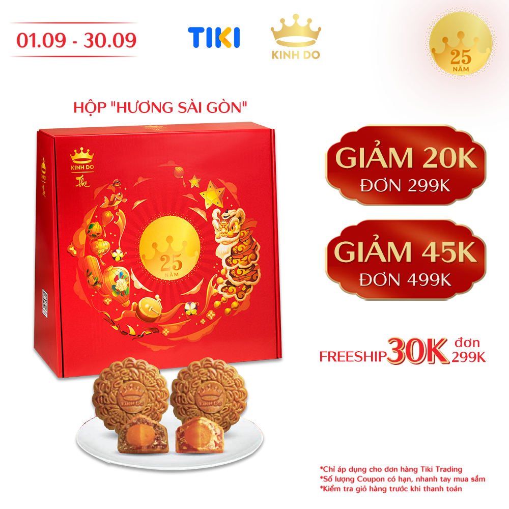 Hộp 4 bánh trung thu Kinh Đô &quot;Hương Sài Gòn&quot;