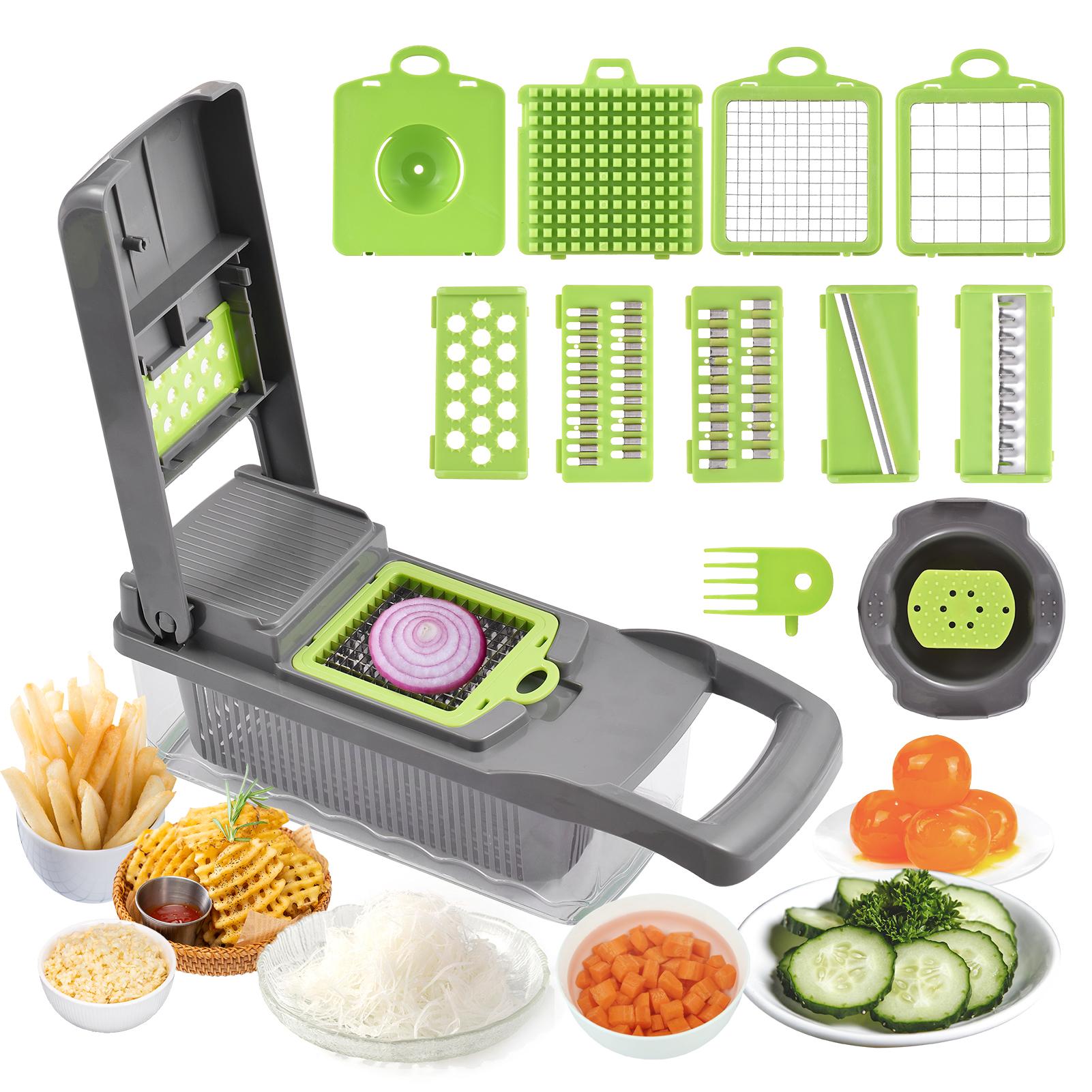 Vegetable Chopper Cutter Food Veggie Onion Chopper Kitchen Composite Tool Slicer Dicer Garlic Grinding Egg Seperator