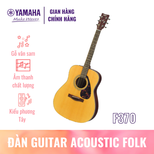 Đàn Guitar Acoustic YAMAHA F370 với kiểu dáng truyền thống, phù hợp cho người mới tập chơi đàn - Sản phẩm chính hãng