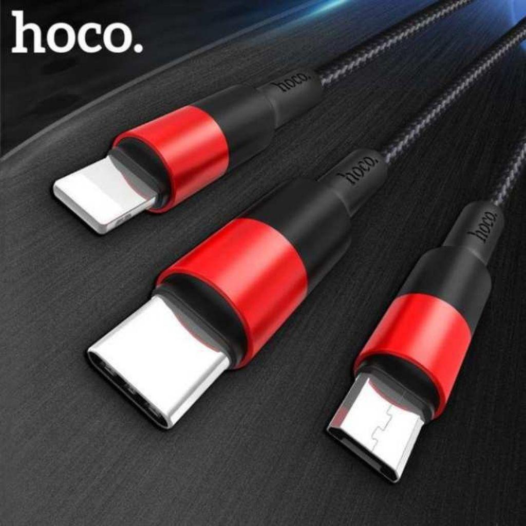 Cáp Sạc 3 in 1 Cáp Sạc 3 Đầu Hoco X26 - Hàng Chính Hãng