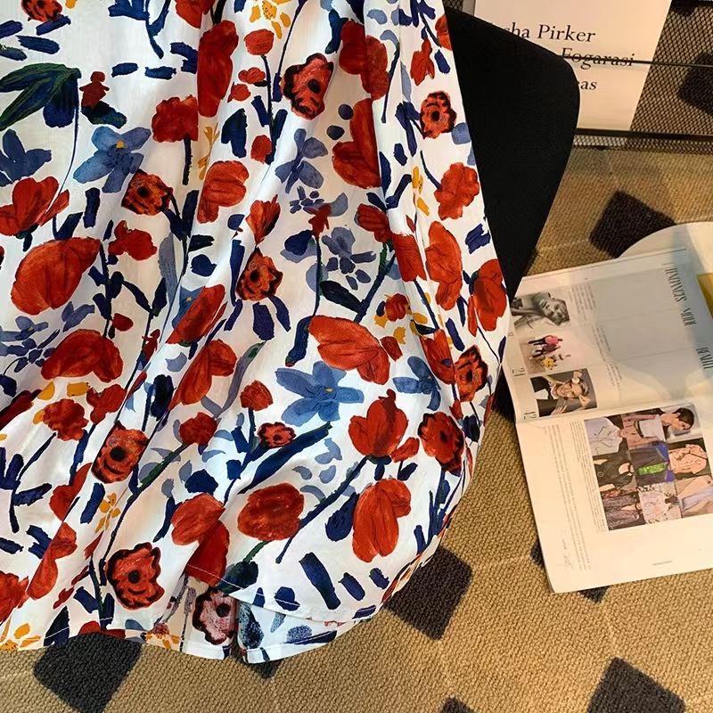 TOBE1SHOP 2023 Mùa xuân và mùa hè Pháp phong cách retro thời trang cao cấp cảm giác khí chất hiển thị gầy bức tranh hoa mảnh trung bình ô váy nữ