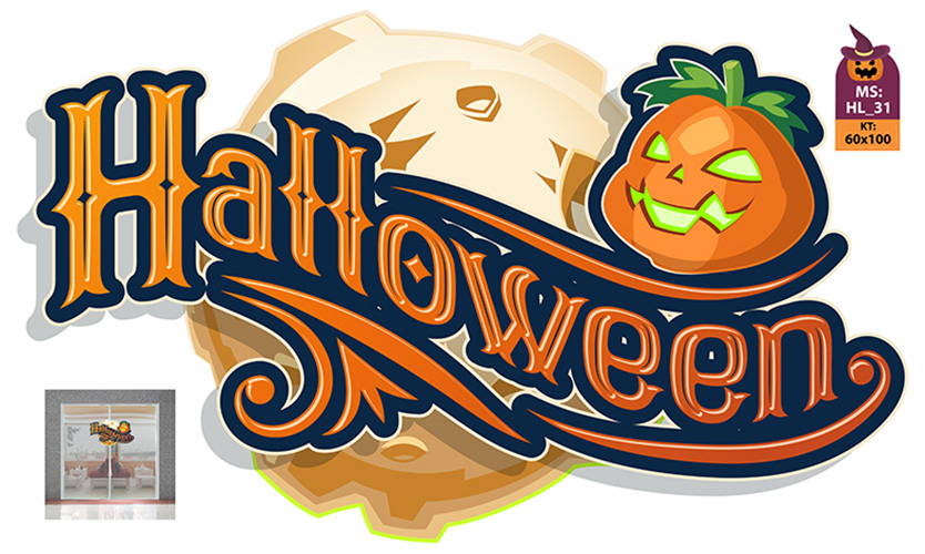 DECAL TRANG TRÍ HALLOWEEN COMBO SỐ 16