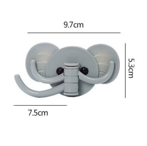 Combo 3 Móc Dán Tường Treo Đồ Dán Tường Hình Voi GroFa