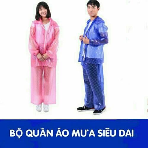 bộ quần áo mưa chấm bi siêu dai