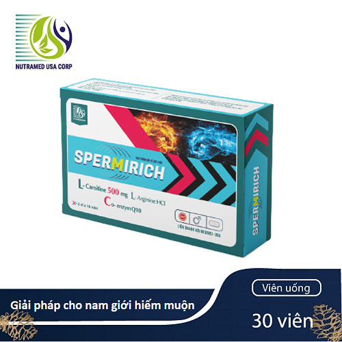 Spermirich - Giải pháp cho nam giới hiếm muộn, cải thiện chất lượng, số lượng, sự vận động của tinh trùng, phòng ngừa tinh trùng dị dạng - Nhà máy liên doanh với Medjnej - USA và đạt chuẩn GMP -WHO
