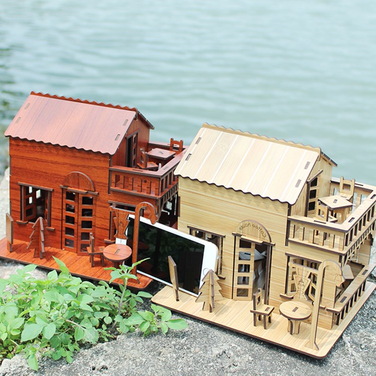 Đồ chơi lắp ráp gỗ 3D Mô hình Quán Cafe Coffee House R-8075