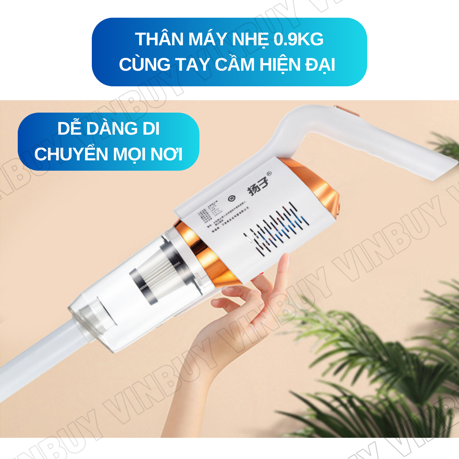 Máy hút bụi cầm tay không dây gia đình, oto, sử dụng pin sạc, vacuum cleaner đa năng, công suất siêu mạnh 18000PA - Hàng chính hãng - VinBuy