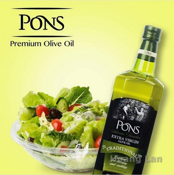 Dầu Olive Extra Virgin PONS 1L - Tây Ban Nha (chai thủy tinh)