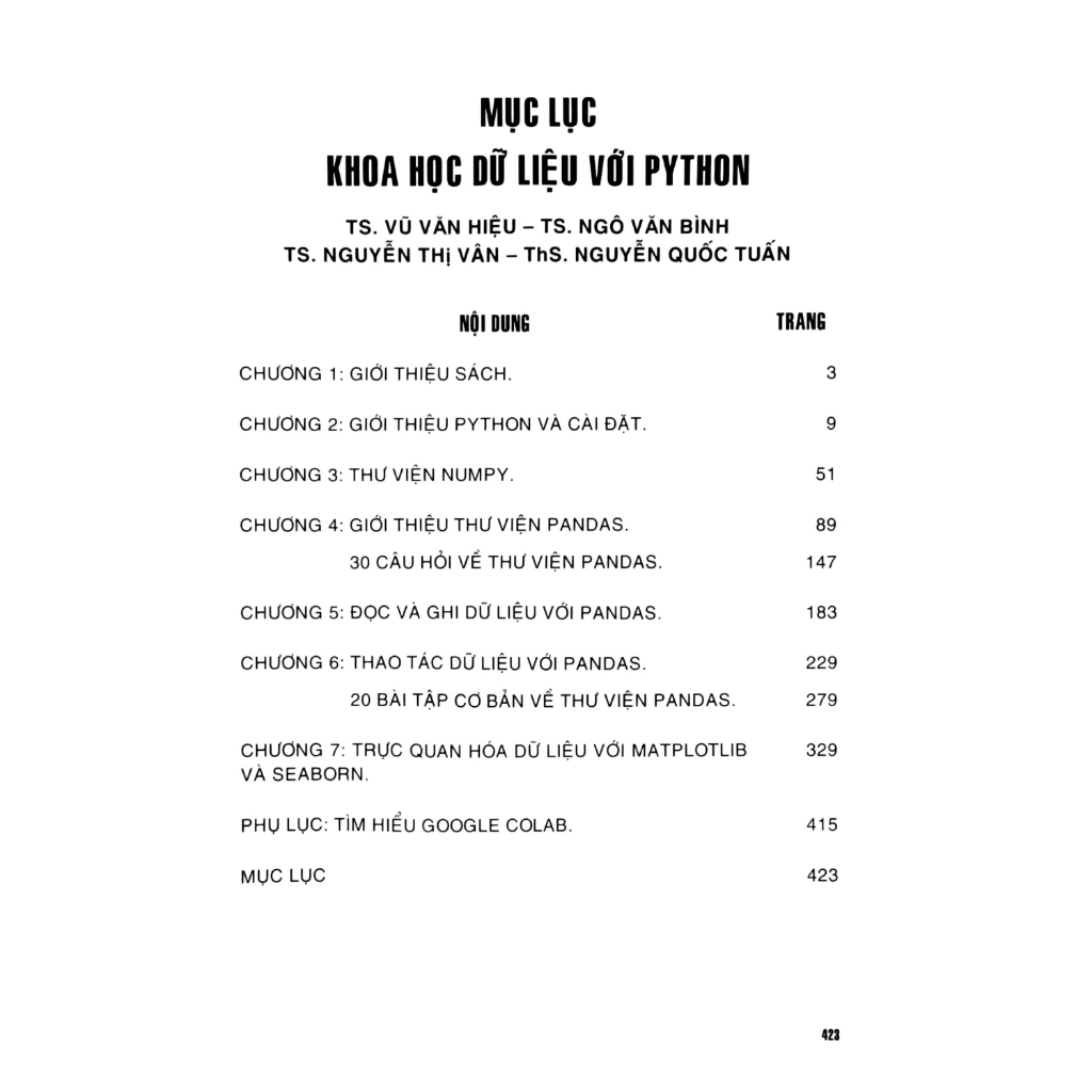Sách - Khoa Học Dữ Liệu Với Python - STK