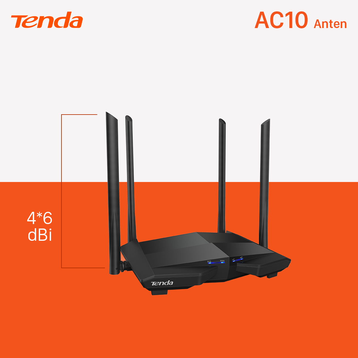 Tenda Thiết bị phát Wifi AC10 Chuẩn AC 1200Mbps - Hàng Chính Hãng