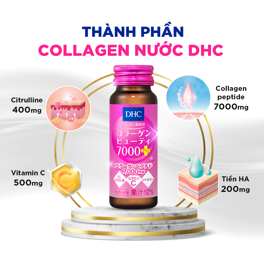 COMBO Collagen nước DHC Collagen Beauty 7000 Plus (30 Lọ)