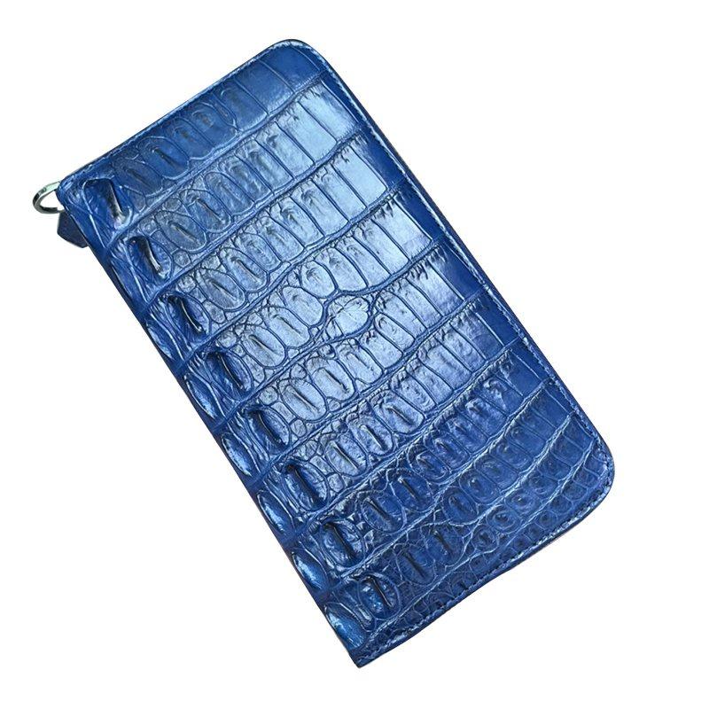 Ví Nữ Cầm Tay 1 Khóa Kéo Nam Nữ Đều dùng được chất liệu Da Cá Sấu Màu Xanh Navy Bền Bỉ Sang Trọng Size 22x12x2,5cm