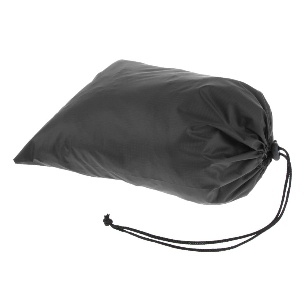 2xWaterproof Drawstring Storage Bag Stuff Bag for Clothes Shoes black