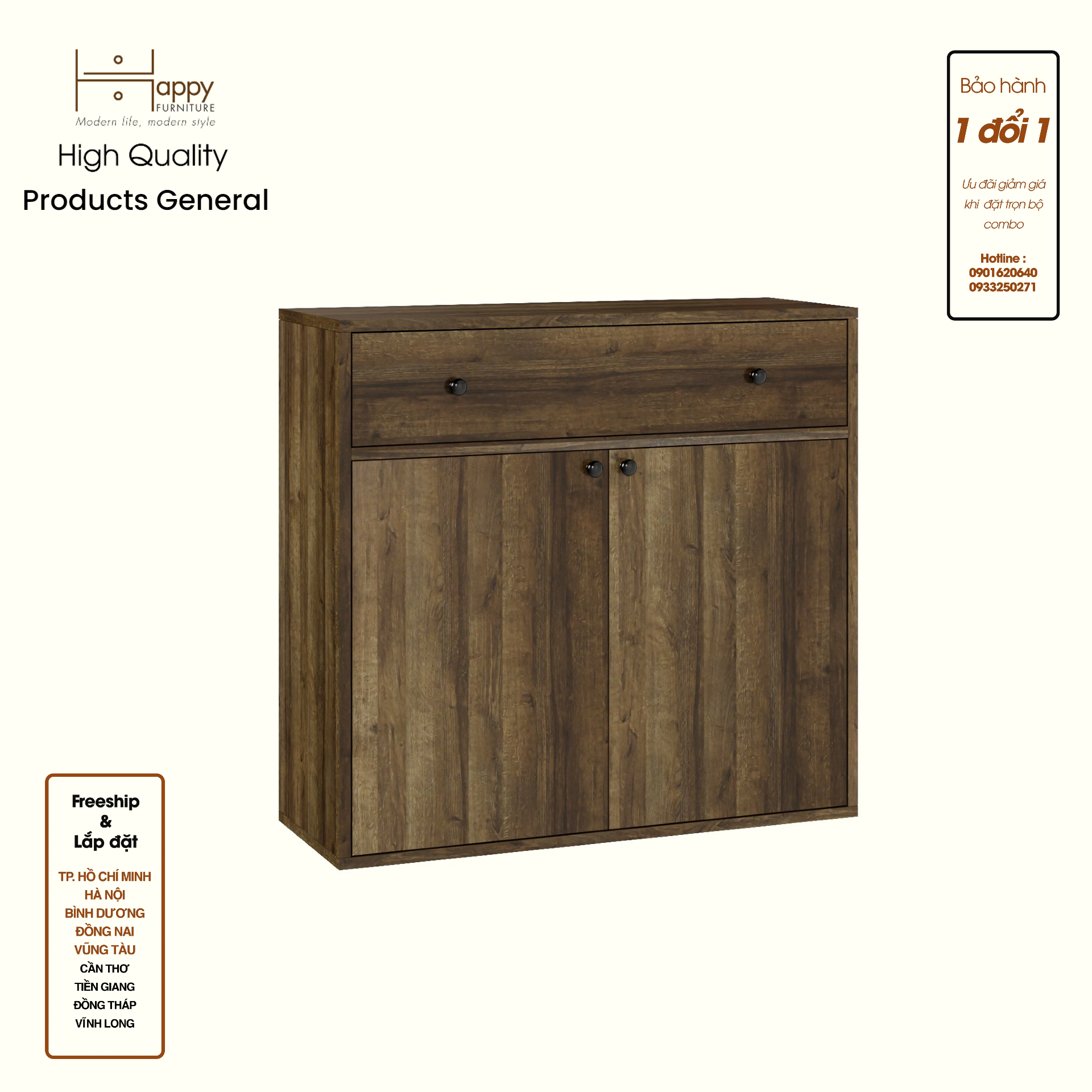 HAPPY FURNITURE , ZACY - Tủ lưu trữ 2 cửa mở , TCM_206 , 80cm x 32cm x 76cm DxRxC, Sản phẩm phổ thông